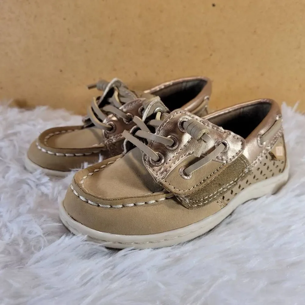 Sperry Girls Boat Shoes Rose Gold Songfish Jr.- Size 7.5- NEW